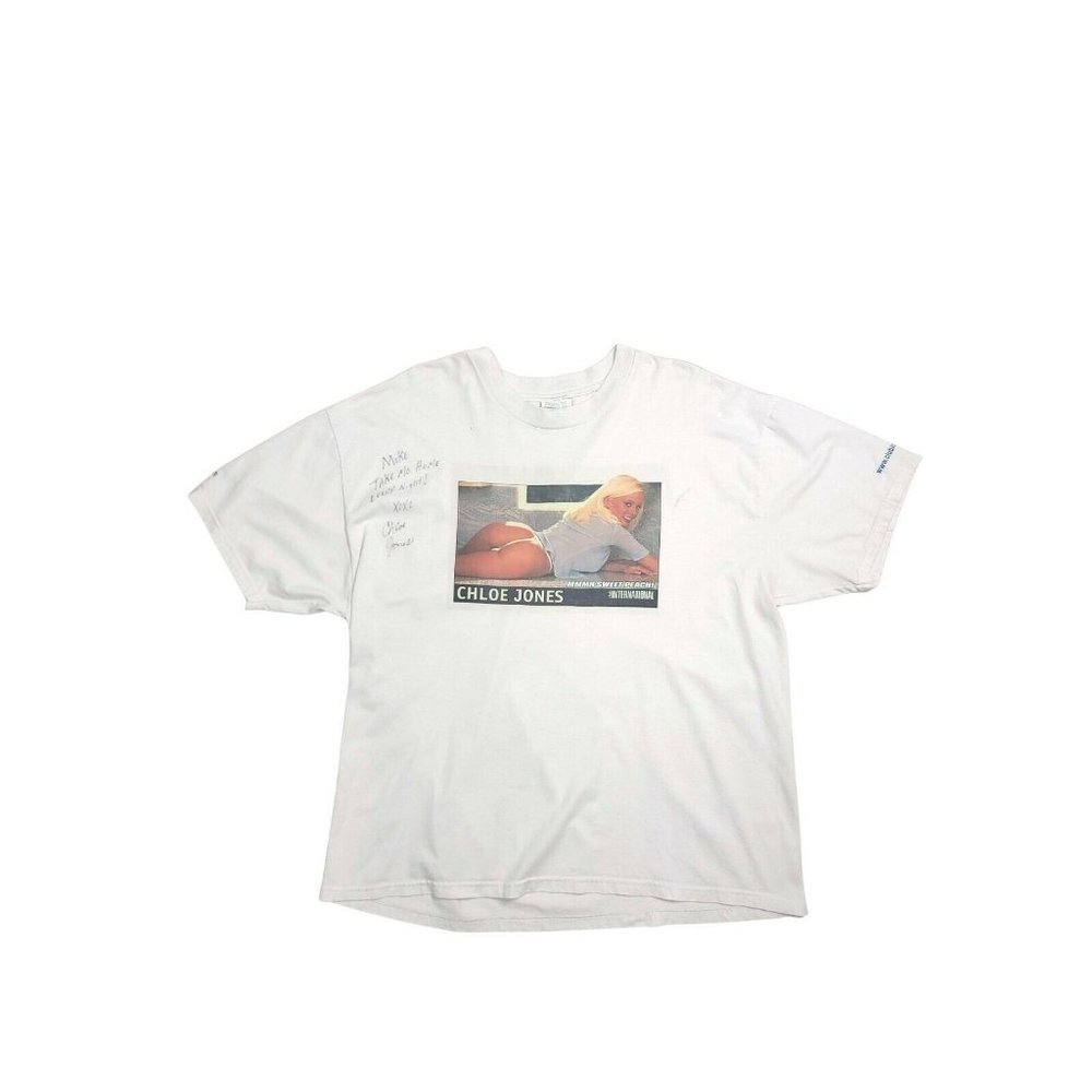 Chloe Jones 90s Independent Magazine Tee Pinup Pornstar Sexy Nude Blonde XL RIP
